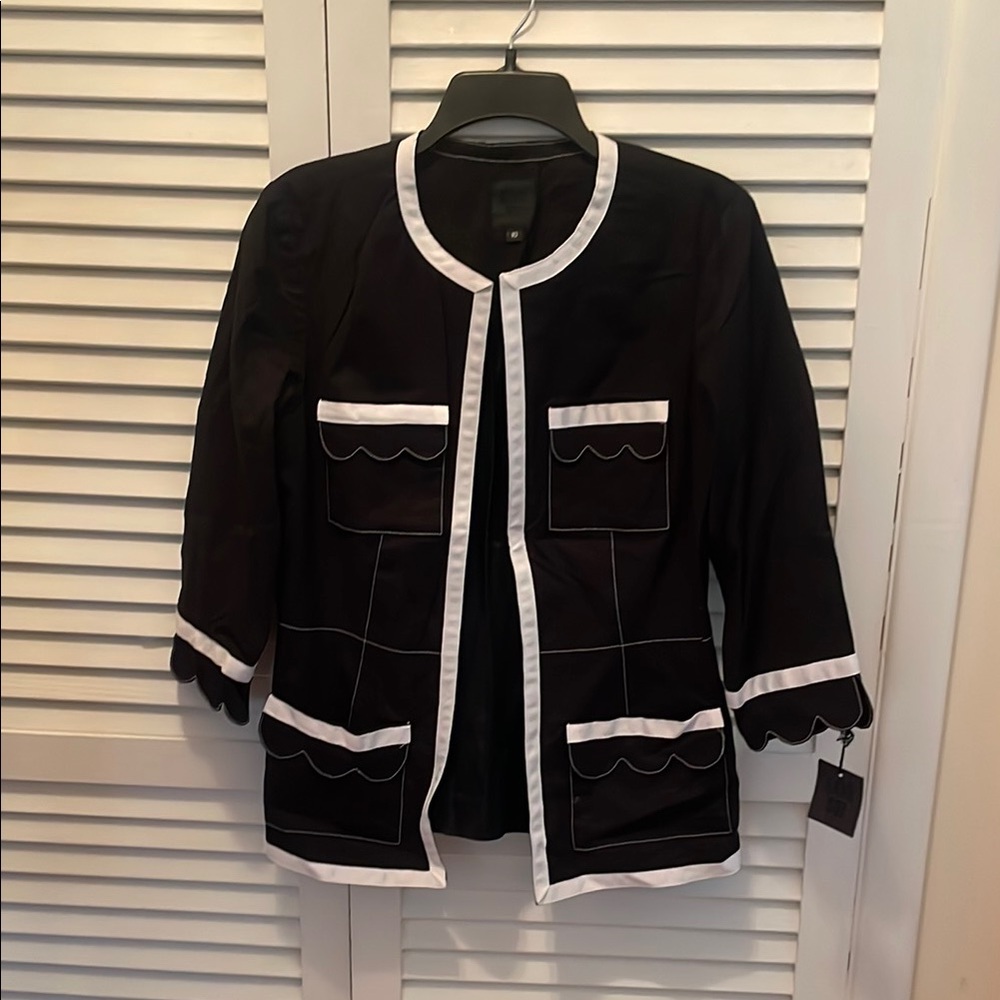 Anna Sui Black and White cotton Blazer